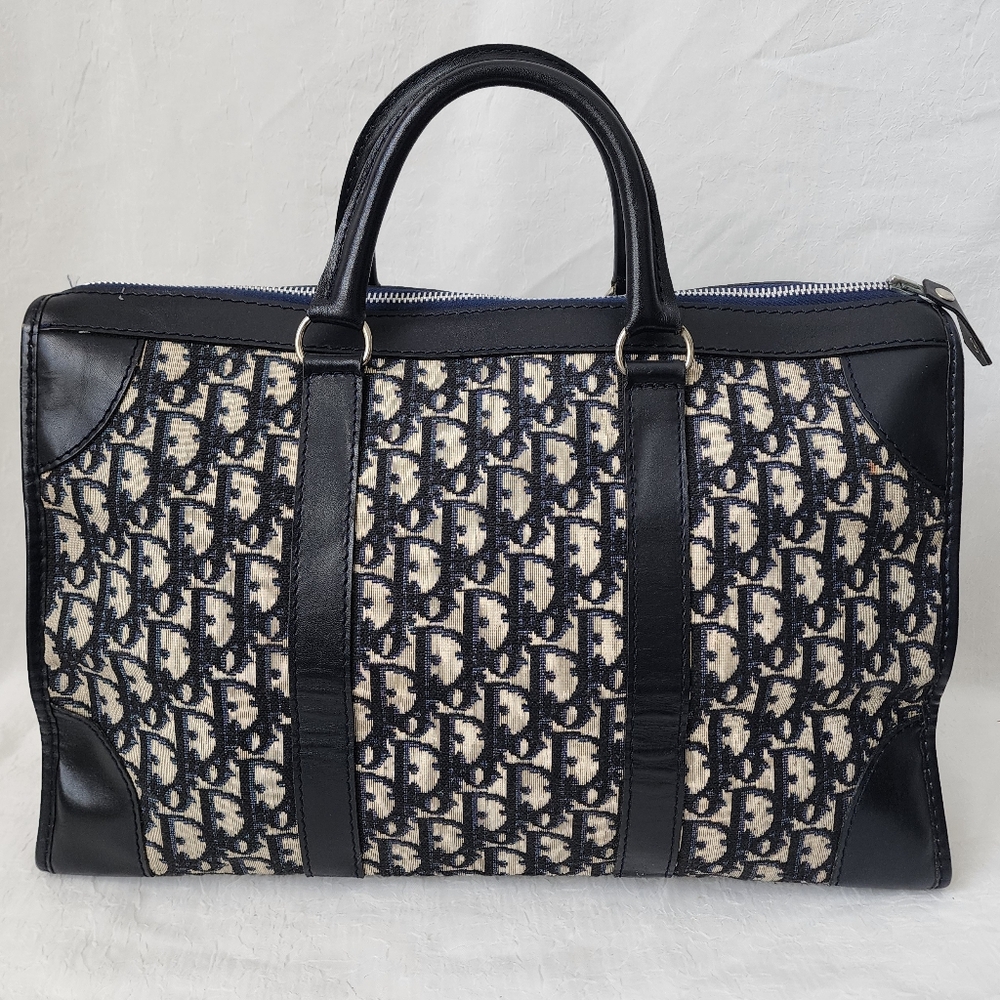 Auth Dior Trotter Montiagne Navy Boston Bag And Wallet Bundle - Picture 3 of 9